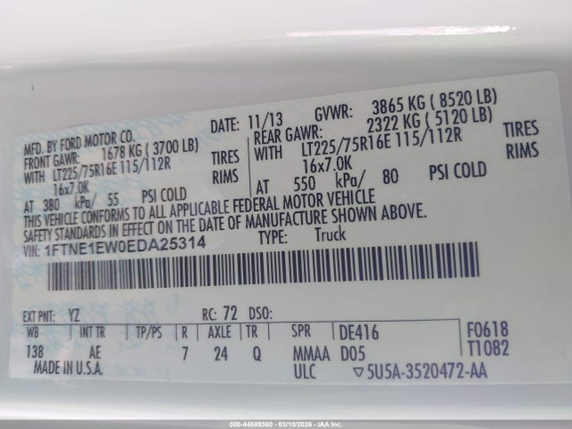 Ford E-150 Commercial 2014 1FTNE1EW0EDA25314 Image 9