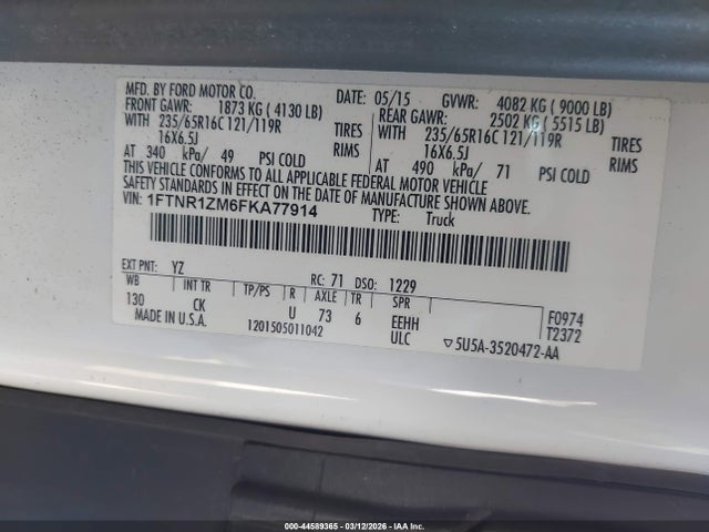 Ford Transit-250 2015 1FTNR1ZM6FKA77914 Image 9