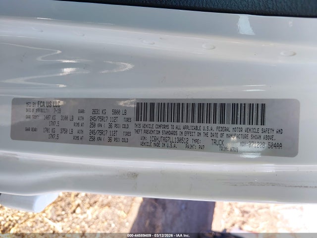 2020 JEEP GLADIATOR 1C6HJTAG7LL130512 Photo 8