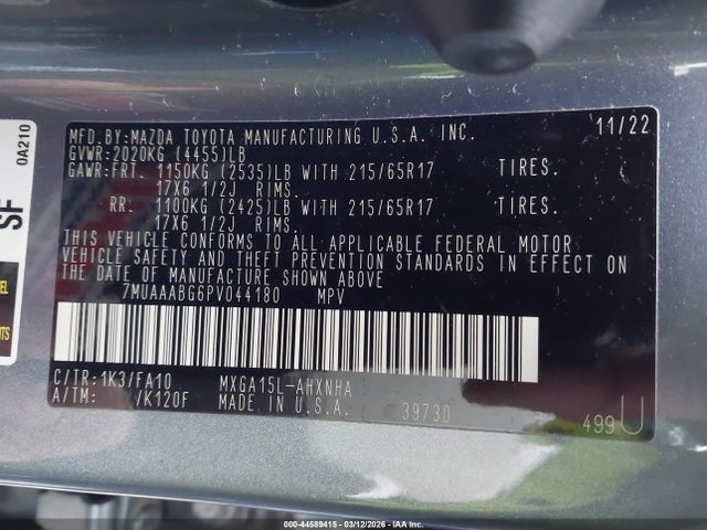 2023 TOYOTA COROLLA CROSS 7MUAAABG6PV044180 Photo 8