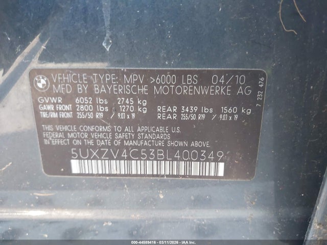 2011 BMW X5 5UXZV4C53BL400349 Photo 8
