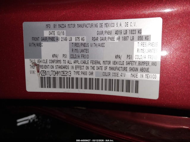3MZBN1U70HM105313 Mazda Mazda3 Sport