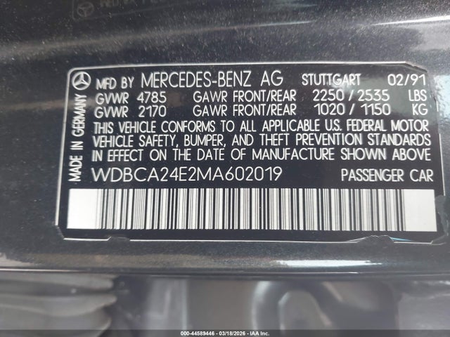 1991 MERCEDES-BENZ 300 WDBCA24E2MA602019 Photo 8