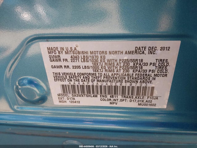 2013 MITSUBISHI OUTLANDER SPORT 4A4AP3AU4DE010793 Photo 8