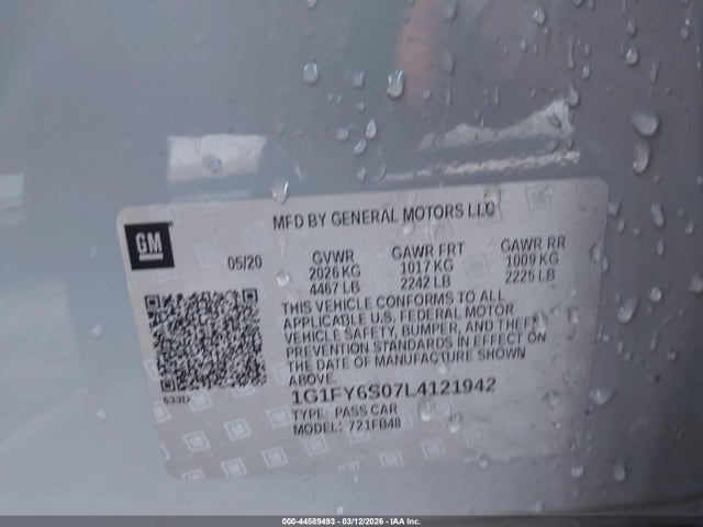 1G1FY6S07L4121942 Chevrolet Bolt Ev Fwd Lt