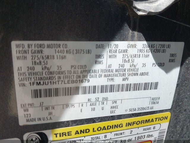 Ford Expedition Xlt 2020 1FMJU1HT7LEB01679 Image 9