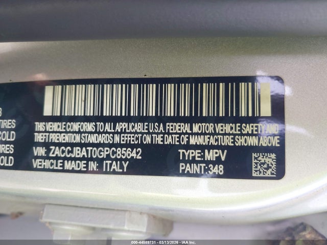 ZACCJBAT0GPC85642 Jeep Renegade Sport