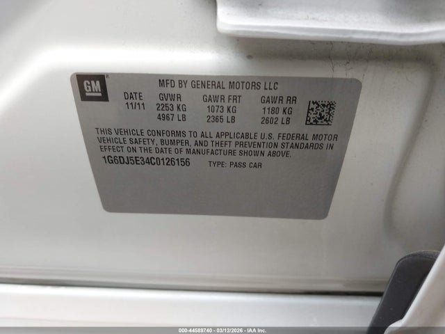 2012 CADILLAC CTS 1G6DJ5E34C0126156 Photo 8