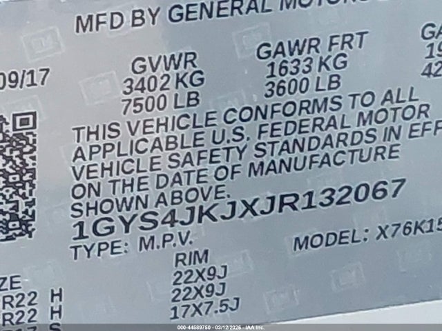 2018 CADILLAC ESCALADE ESV 1GYS4JKJXJR132067 Photo 8