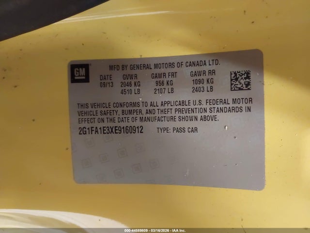 2014 CHEVROLET CAMARO 2G1FA1E3XE9160912 Photo 8