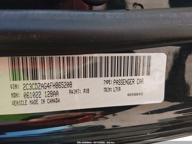2C3CDZAG4FH865208 Dodge Challenger Sxt