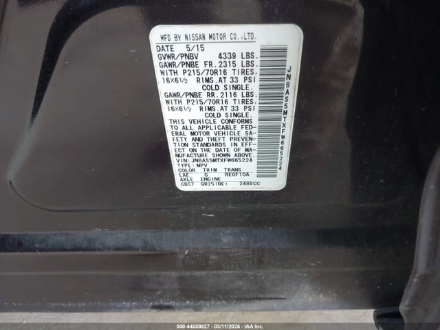 Nissan Rogue Select S 2015 JN8AS5MTXFW665224 Image 9