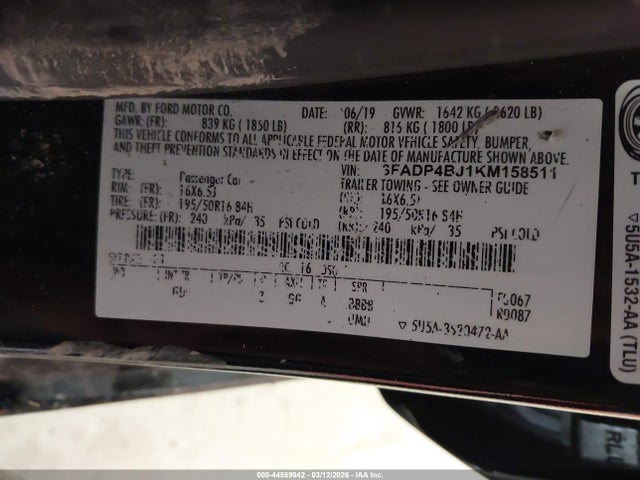 2019 FORD FIESTA 3FADP4BJ1KM158511 Photo 8