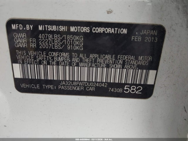 2013 MITSUBISHI LANCER JA32U8FW7DU024042 Photo 8