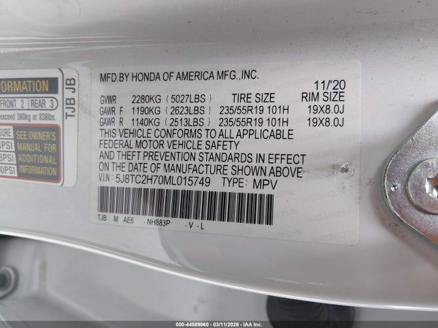 2021 ACURA RDX 5J8TC2H70ML015749 Photo 8