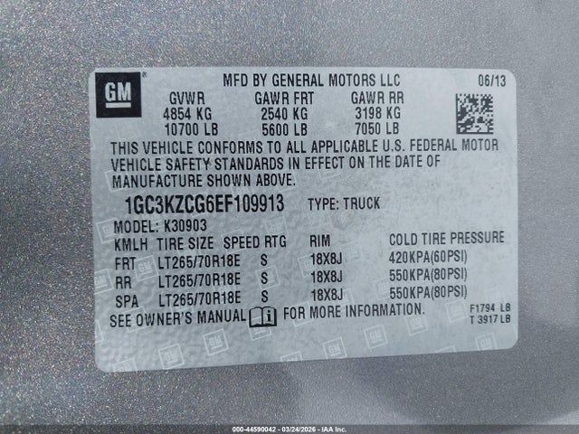 1GC3KZCG6EF109913 Chevrolet Silverado 3500hd Work Truck