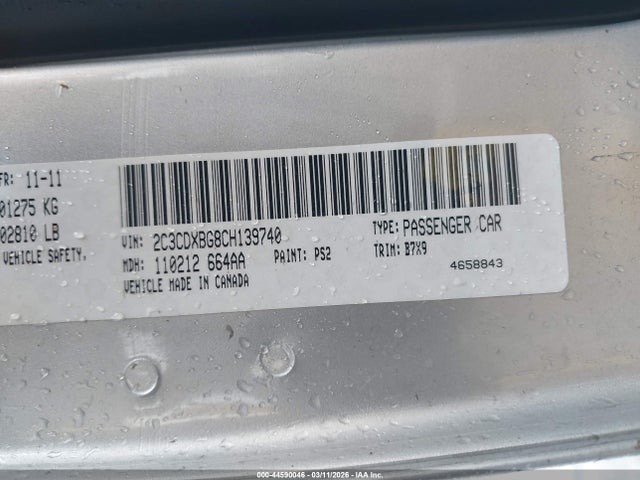 Продажа на аукционе авто 2012 Dodge Charger Se, vin: 2C3CDXBG8CH139740, номер лота: 44590046