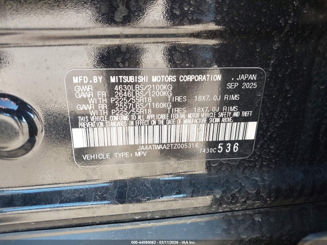 2026 MITSUBISHI ECLIPSE CROSS JA4ATWAA2TZ005314 Photo 8