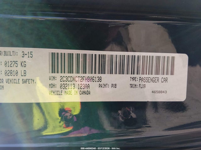 Aukcja sprzedaży 2015 Dodge Charger Road/track, vin: 2C3CDXCT2FH806138, numer aukcji: 44590248