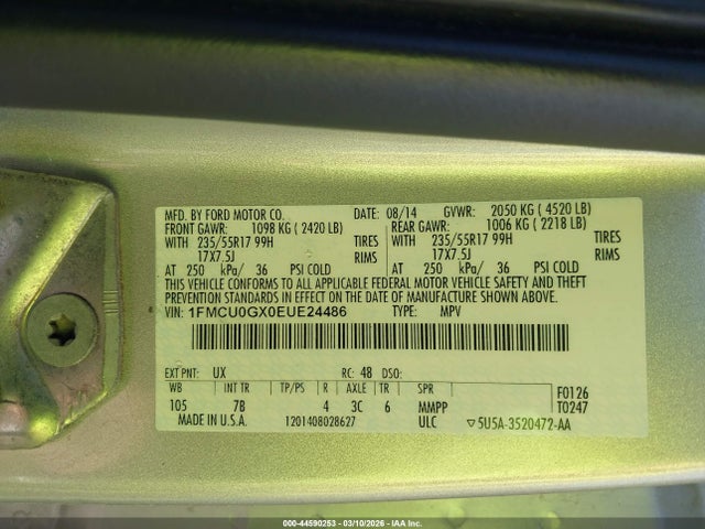 Ford ESCAPE SE 2014 1FMCU0GX0EUE24486 Image 9