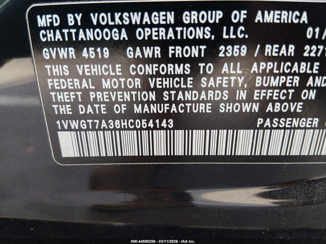2017 VOLKSWAGEN PASSAT 1VWGT7A36HC054143 Photo 8