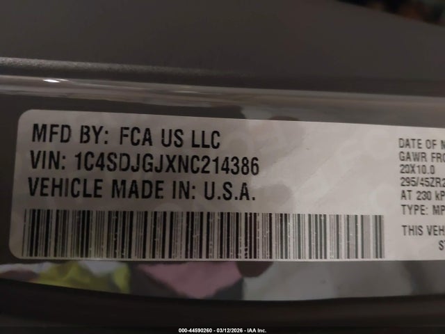 2022 DODGE DURANGO 1C4SDJGJXNC214386 Photo 8