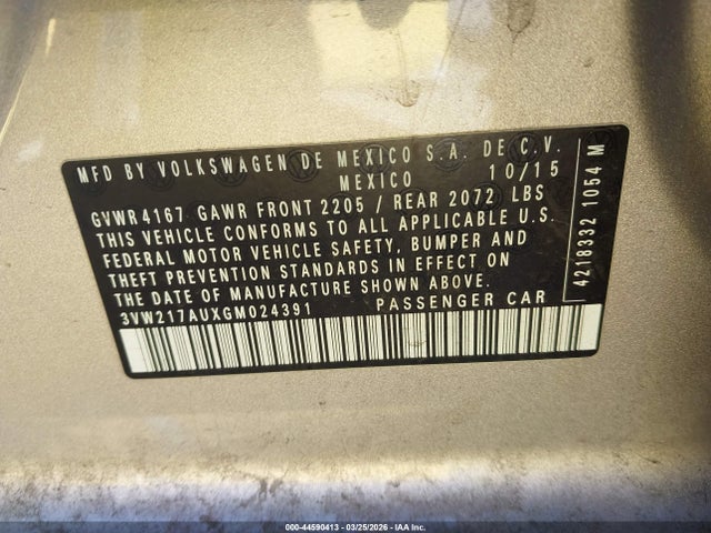 2016 VOLKSWAGEN GOLF 3VW217AUXGM024391 Photo 8