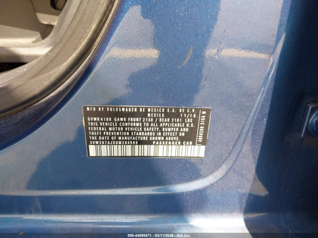 Продаж на аукціоні авто 2016 Volkswagen Jetta 1.4t S, vin: 3VW267AJXGM284569, номер лоту: 44590471