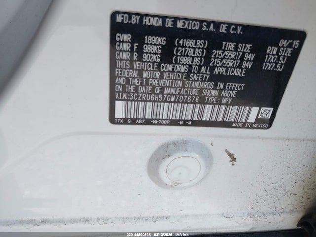3CZRU6H57GM707676 Honda HR-V EX