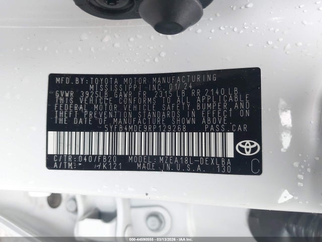 Toyota COROLLA LE 2024 5YFB4MDE9RP129268 Image 9
