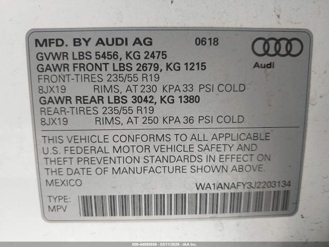 2018 AUDI Q5 WA1ANAFY3J2203134 Photo 8