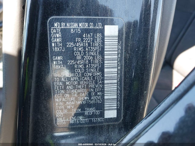 2015 NISSAN JUKE JN8AF5MVXFT565762 Photo 8