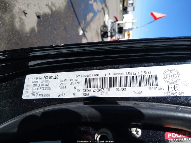 44590573 :رقم المزاد ، 1C6RR7HT6GS210595 vin ، 2016 Ram 1500 Sport مزاد بيع