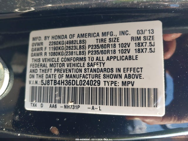 2013 ACURA RDX 5J8TB4H36DL024029 Photo 8