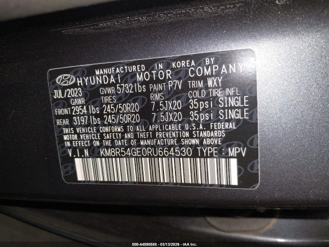 Hyundai Palisade Limited 2024 KM8R54GE0RU664530 Image 9