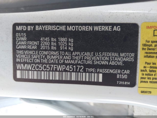 2015 MINI COUNTRYMAN WMWZC5C57FWP45172 Photo 8