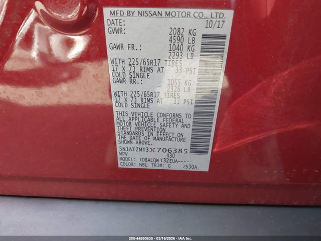 Nissan ROGUE SV 2018 5N1AT2MT3JC706385 Image 9