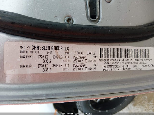 Продажа на аукционе авто 2014 Ram 1500 Sport, vin: 1C6RR7MT3ES304548, номер лота: 44590639