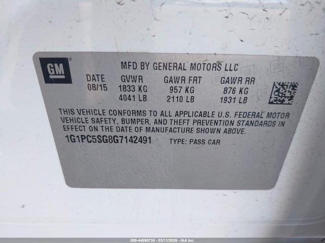 1G1PC5SG8G7142491 Chevrolet Cruze Limited Ls Auto