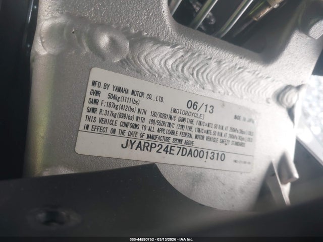 2013 YAMAHA FJR1300 JYARP24E7DA001310 Photo 9