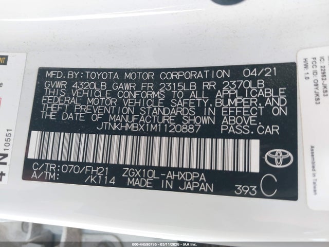 2021 TOYOTA C-HR JTNKHMBX1M1120887 Photo 8