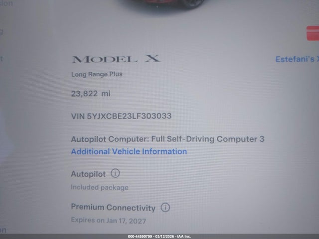 Tesla MODEL X 2020 5YJXCBE23LF303033 Image 15