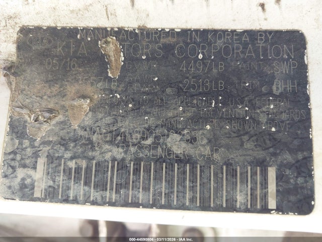 2016 KIA OPTIMA KNAGT4L39G5102636 Photo 8