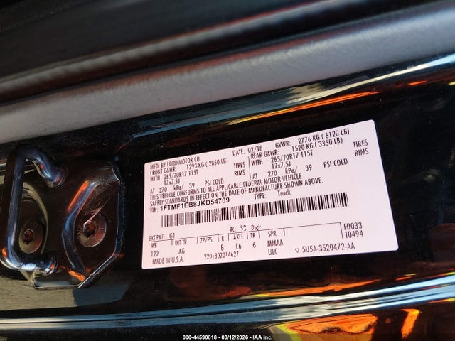 Ford F-150 Xl 2018 1FTMF1EB8JKD54709 Image 9