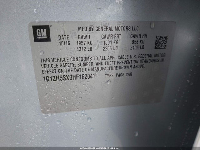 1G1ZH5SX9HF162041 Chevrolet Malibu Premier
