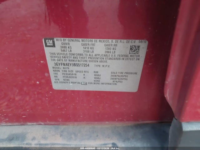 2011 CADILLAC SRX 3GYFNAEY9BS517254 Photo 8