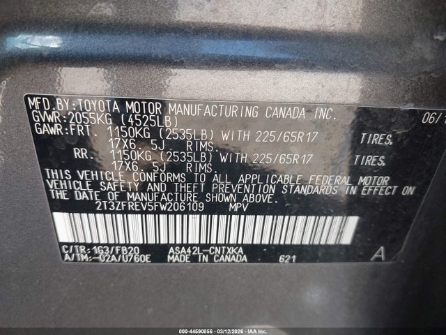 2015 TOYOTA RAV4 2T3ZFREV5FW206109 Photo 8