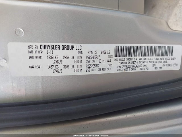 Продажа на аукционе авто 2011 Volkswagen Routan Se, vin: 2V4RW3DG9BR642665, номер лота: 44590878