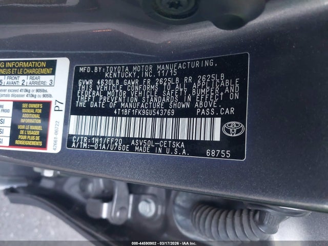 Toyota CAMRY SE 2016 4T1BF1FK9GU543769 Image 9