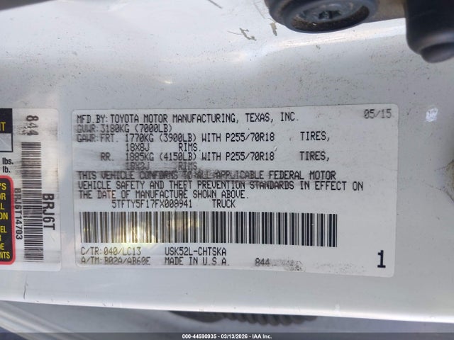 Toyota Tundra 2015 5TFTY5F17FX008941 Image 21